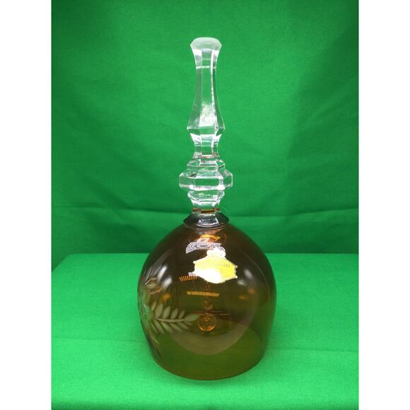 Vintage West Germany Amber Lead Crystal Bell - Picture 2 of 7